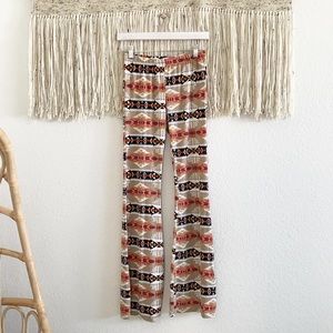 Boho Tribal Bell Bottom Stretchy Legging Pants